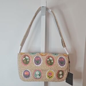 ​NWT America & Beyond Blooming Medallions Beaded Shoulder Bag - Floral Boho Luxe